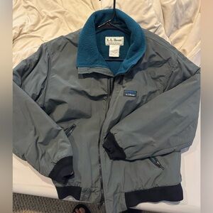 L.L. Bean Gray Jacket with Teal Collar
